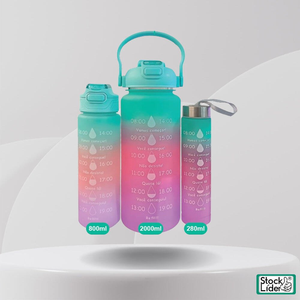 Set de 3 Botellas de agua Redondos