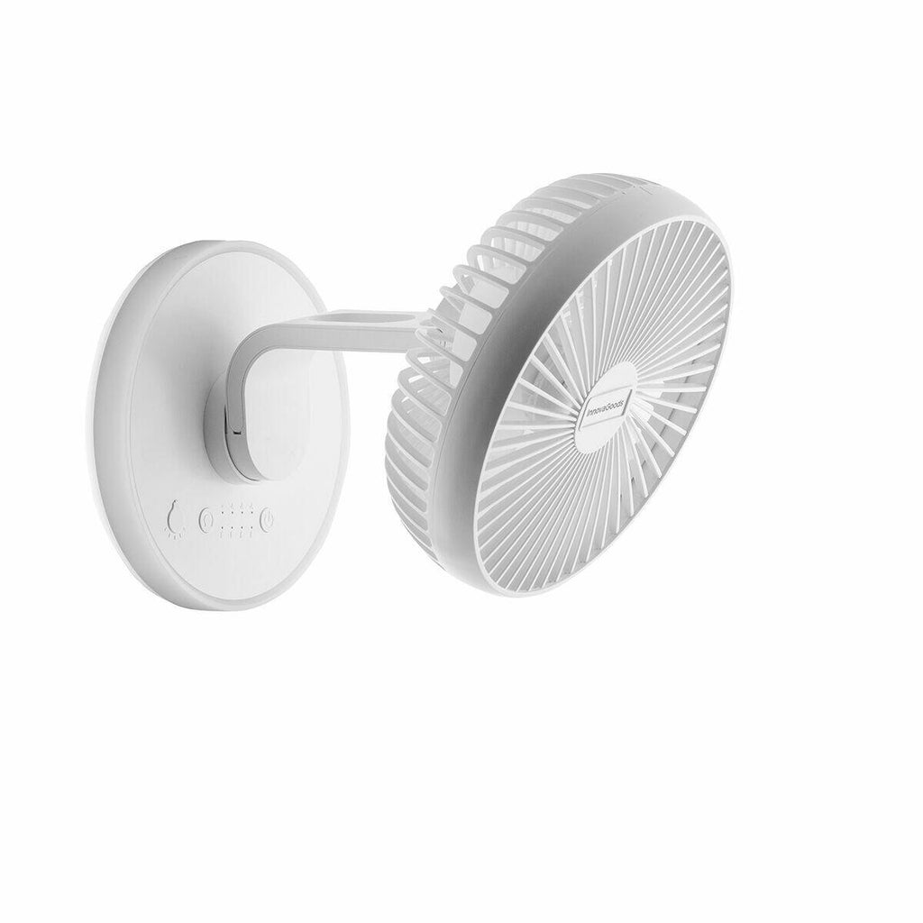 Ventilador de Escritorio Recargable con Luz LED – Silencioso, Portátil y Oscilante