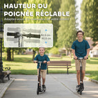 Trottinette électrique pliante pour enfant de +7ans, 120W Vitesse max 12km/h, 74x36x82,5-92,5 cm Noir-7