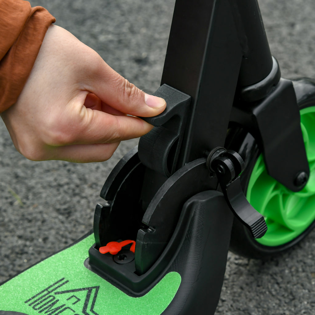 Trottinette électrique enfants 6 ans + pliable scooter électrique vitesse 8 km/h 71x36,5x75-80cm, aluminium, acier, vert-7